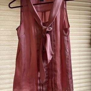 White House black market mauve silk blouse